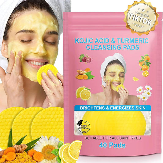 ✨ Turmeric Kojic Acid Brightening Pads 40 Pack 🟠